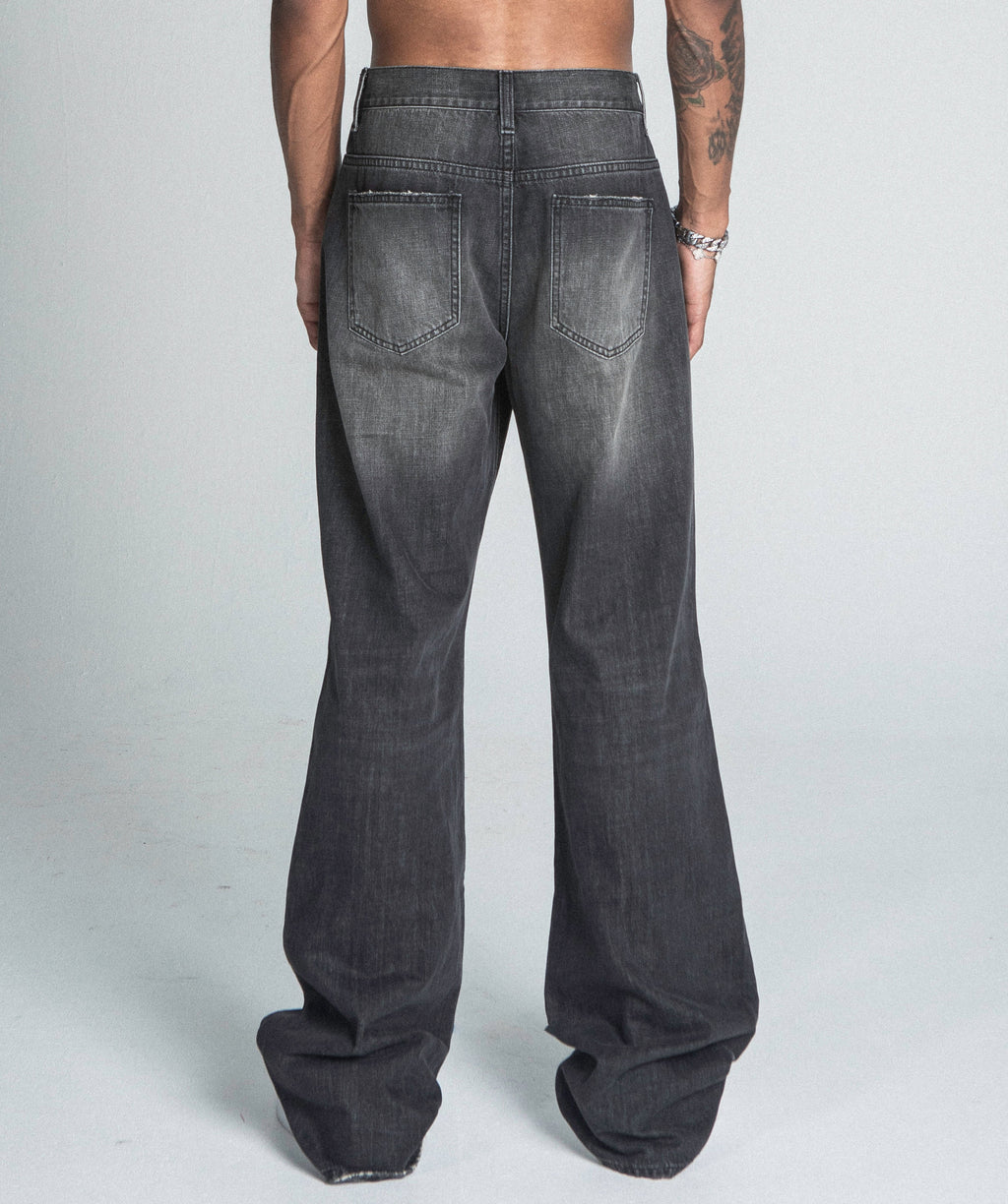 AJ09B-2 JEANS BAGGY NOIRS DÉLAVÉS