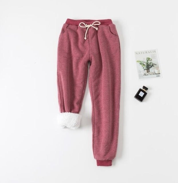 pantalones deportivos acolchados de terciopelo de cordero