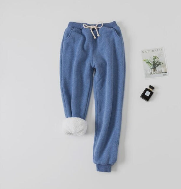 Lamb velvet padded sweat pants