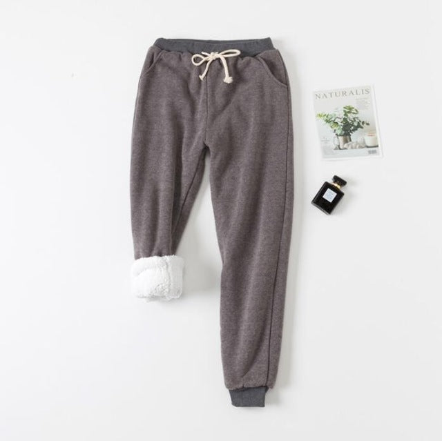 pantalones deportivos acolchados de terciopelo de cordero
