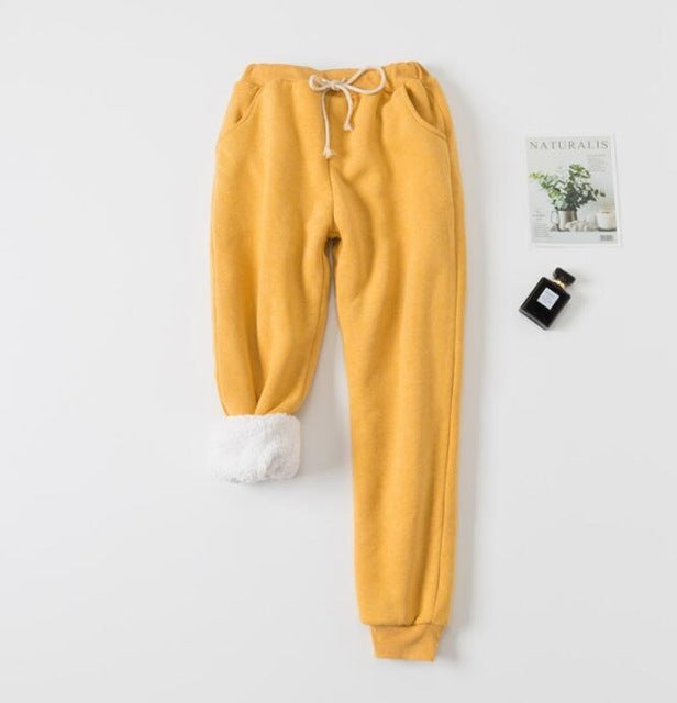 Lamb velvet padded sweat pants