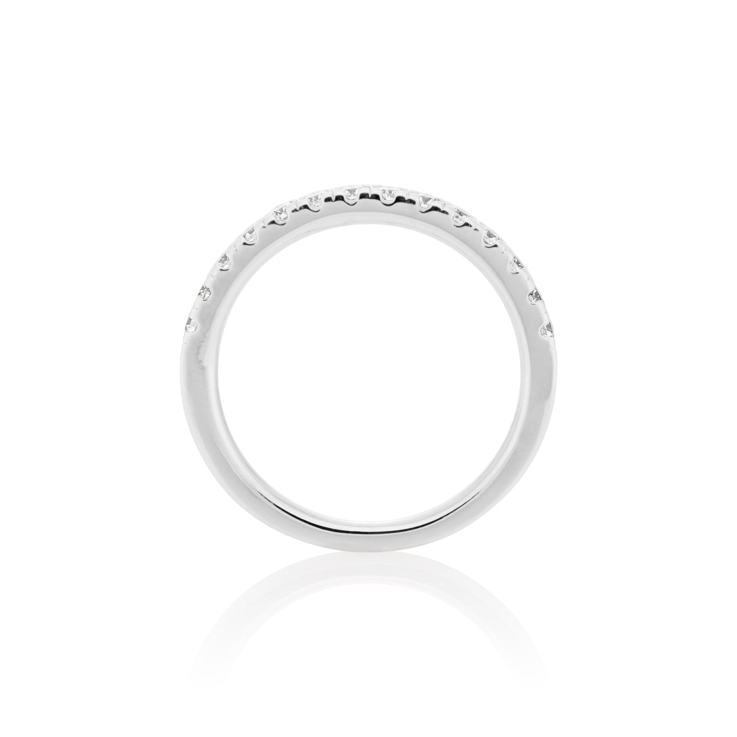 Bague demi-alliance en argent sterling 925 avec moissanite de 1,8 mm