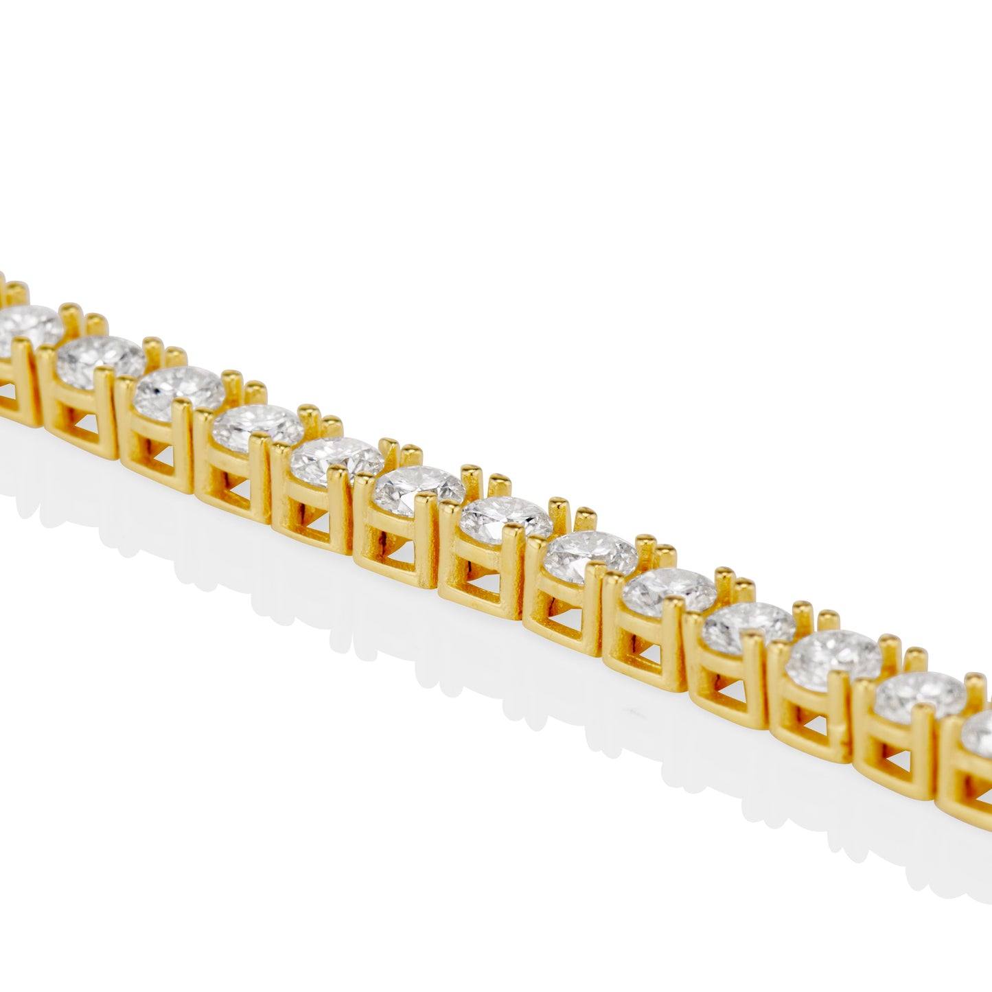 Pulsera de tenis de moissanita de 3 mm en oro amarillo vermeil