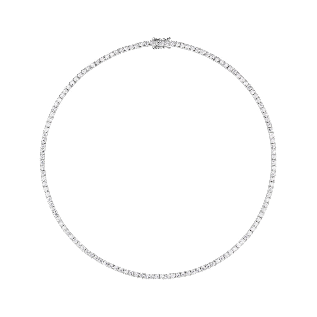 3MM Moissanite Tennis Necklace in Solid 925 Silver
