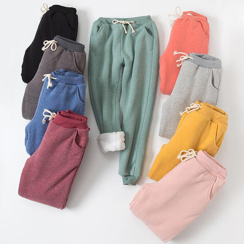 pantalones deportivos acolchados de terciopelo de cordero