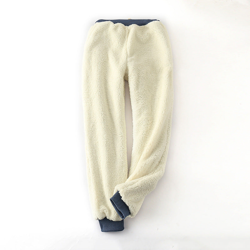 Lamb velvet padded sweat pants