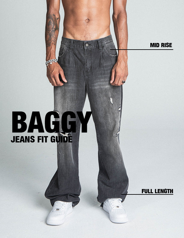 AJ09B-2 JEANS BAGGY NOIRS DÉLAVÉS