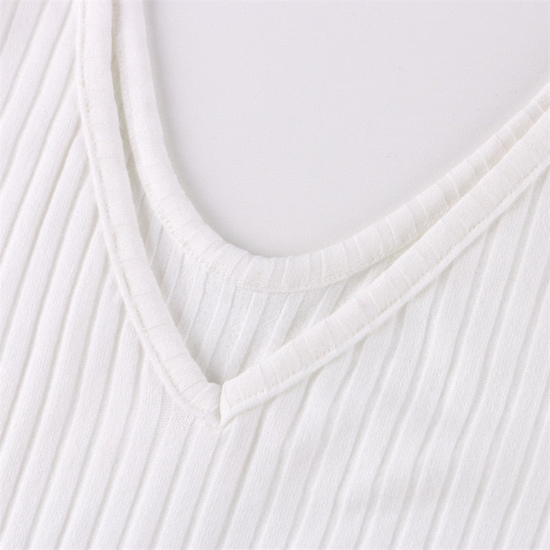 Bodycon Midi Woman Dress Knitted Long Sleeve V Neck Elegant Robe Women's Dresses