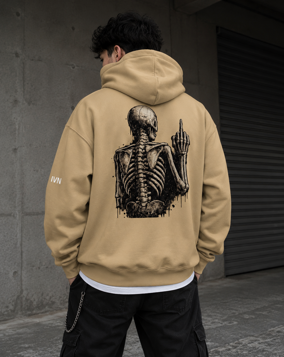 IVN Atelier "Fuck The Haters" hoodie with bold text, showcasing a casual, stylish design on a comfortable hoodie.