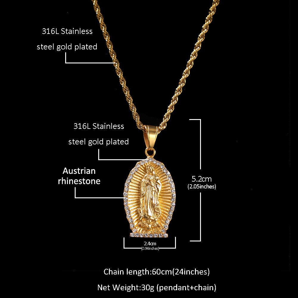 Collar con colgante de ángel alado estilo hip hop