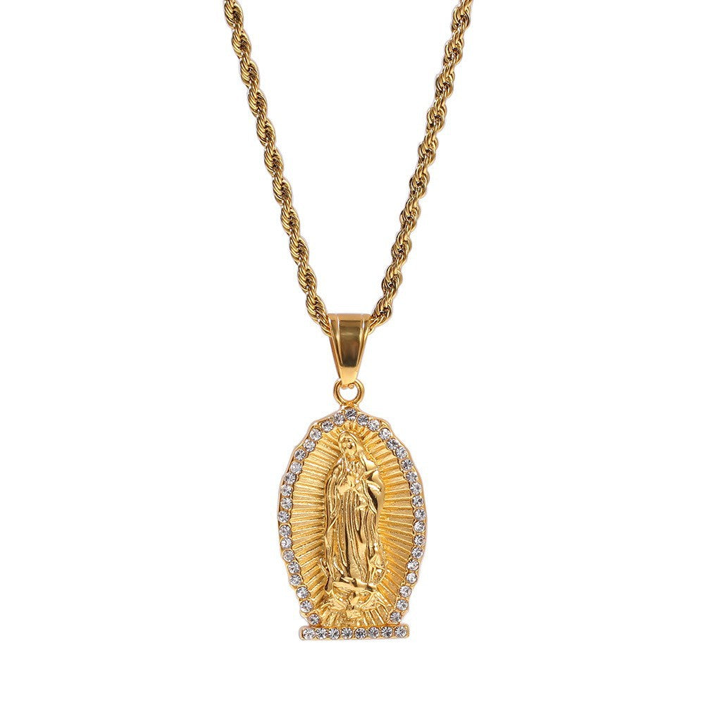 Collar con colgante de ángel alado estilo hip hop