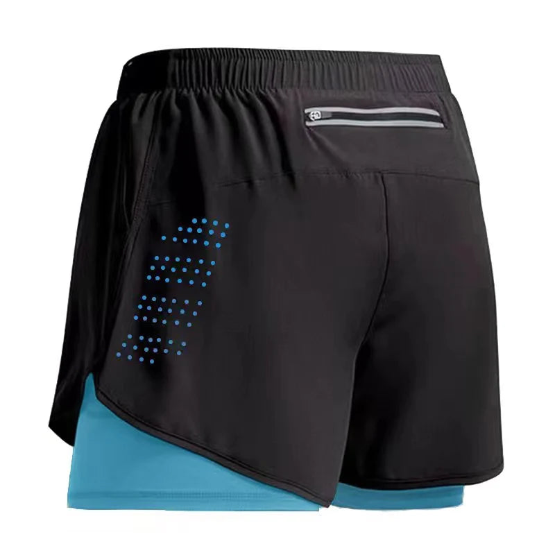 Running Shorts Gym Sports Shorts 2 In 1 Quick Dry Workout Training Gym Fitness Jogging Men Shorts