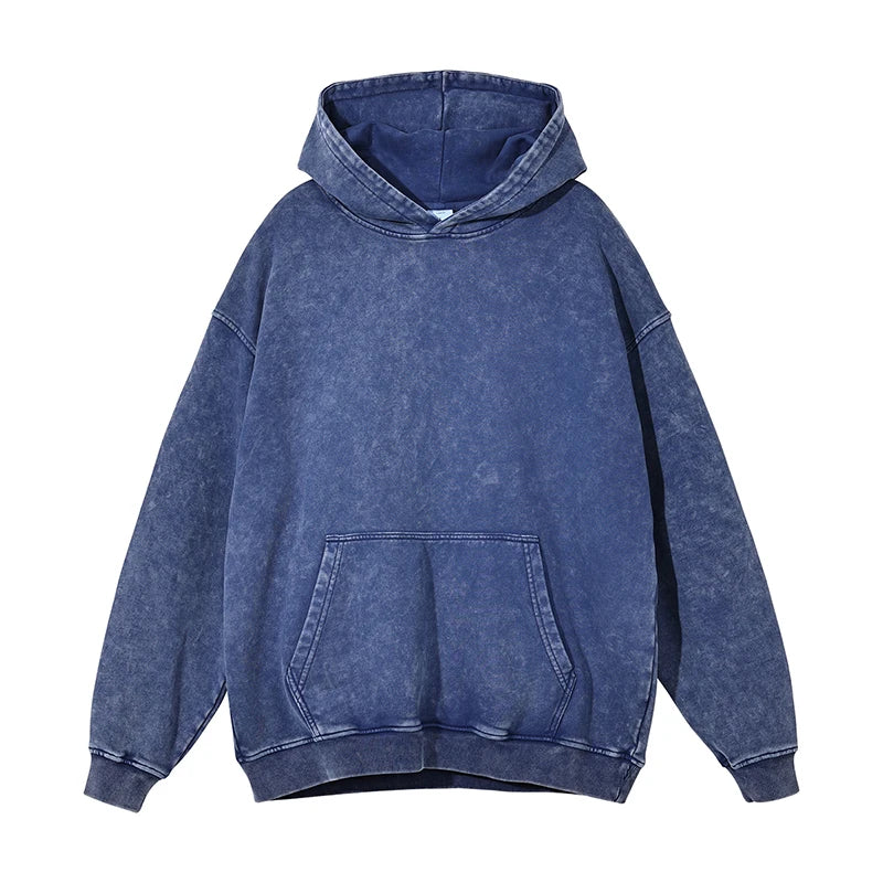 Kanye Vintage Distressed Solid Hooded Hoodie Oversize Washed Wax Dyeing Hoody Men & Women