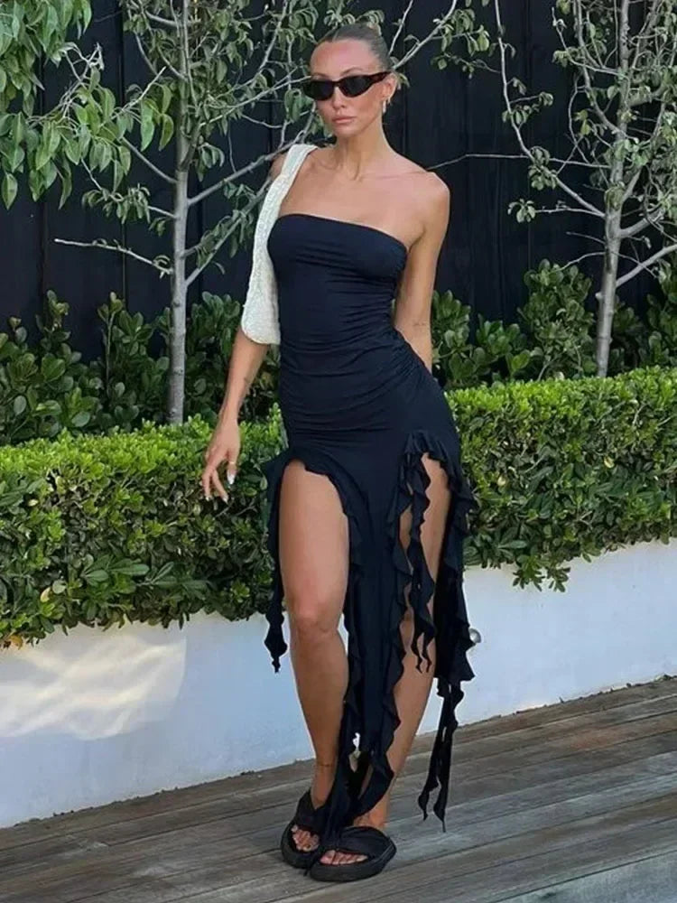 Long Dresses For Women Slit Sexy Bodycon Sleeveless Jellyfish Dress