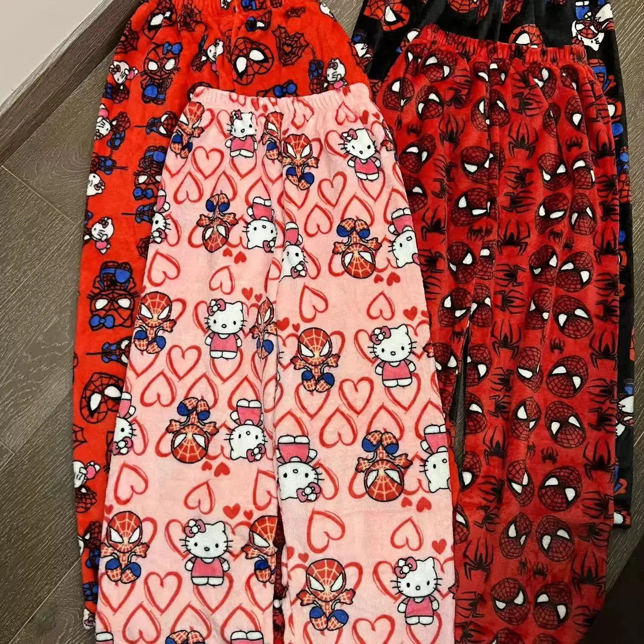 Hello Kitty SpiderMan Sleeping Pants Anime Pajama Pants