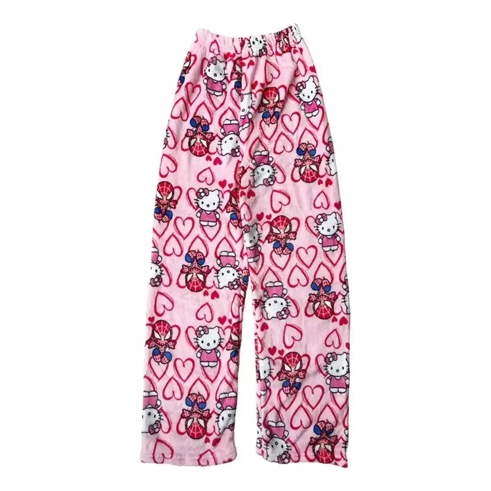 Hello Kitty SpiderMan Sleeping Pants Anime Pajama Pants
