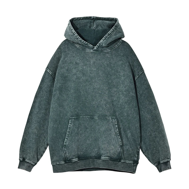 Kanye Vintage Distressed Solid Hooded Hoodie Oversize Washed Wax Dyeing Hoody Men & Women