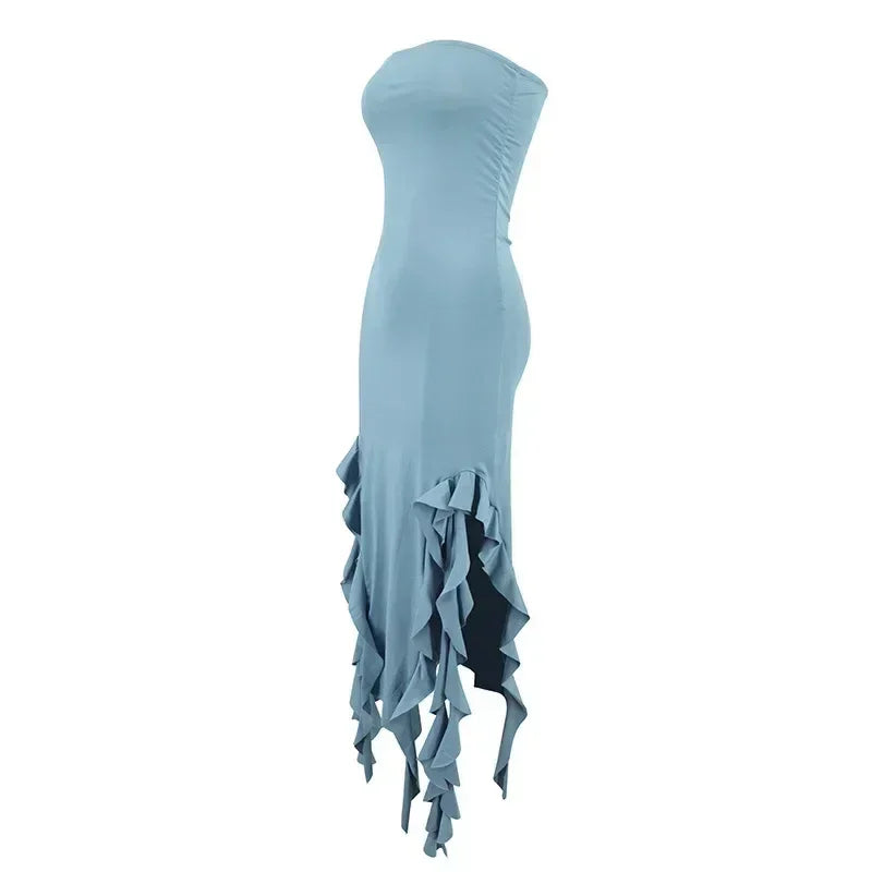 Long Dresses For Women Slit Sexy Bodycon Sleeveless Jellyfish Dress