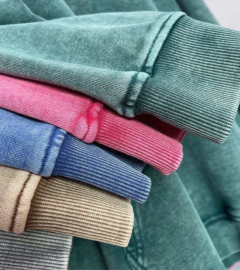 Vintage Washed Hoodies Men Women Cotton Retro Long Sleeve Harajuku Hip Hop Sweatshirts Fashion Loose Pullover Y2k Streetwear