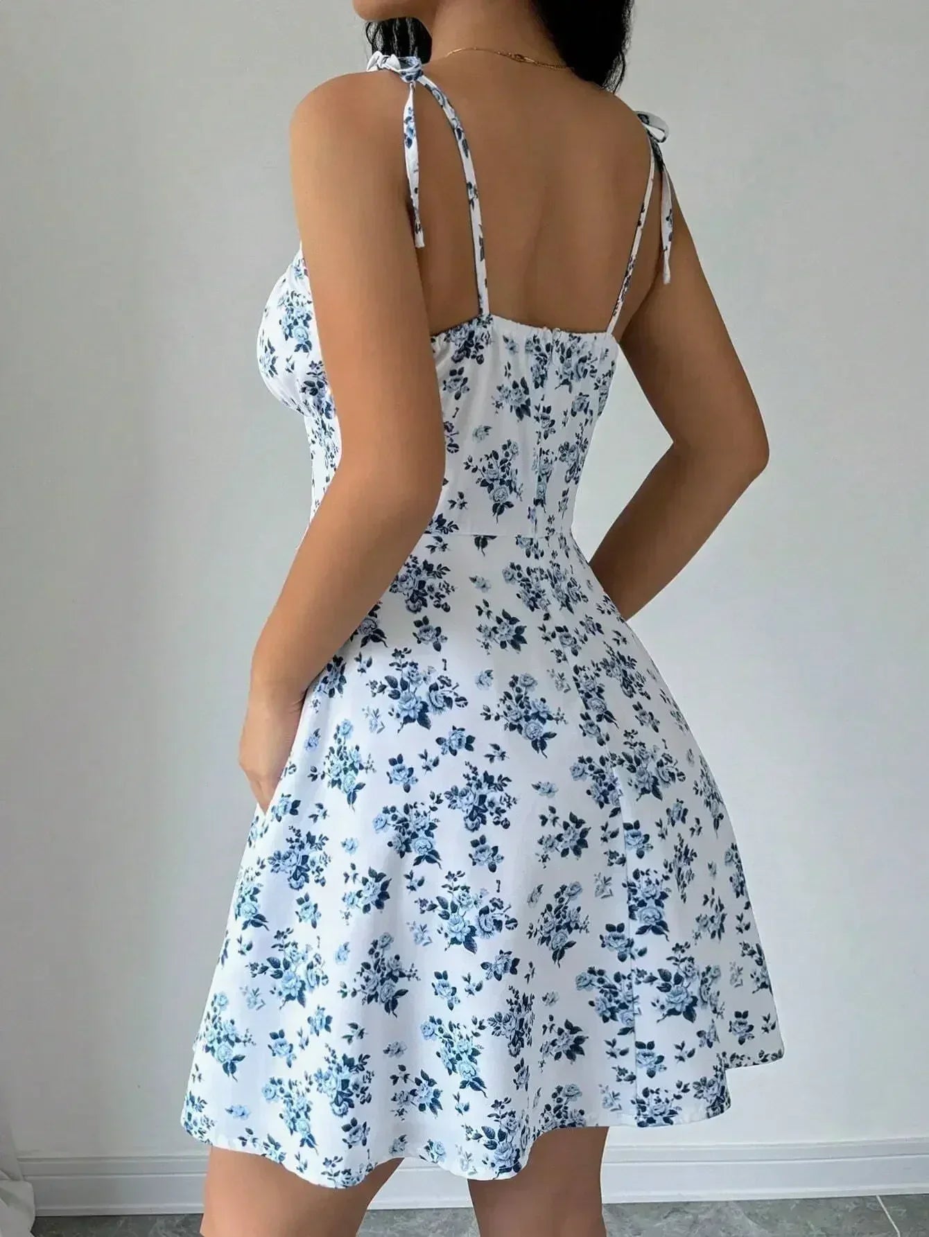 Women's Summer Floral Spaghetti Strap Beach Short Dress,Womens Dresses,Woman Clothing,Woman Clothes,Sundress,New In Dress 2025