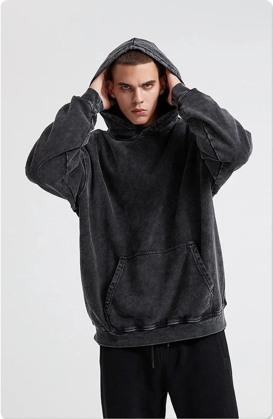 Vintage Washed Hoodies Men Women Cotton Retro Long Sleeve Harajuku Hip Hop Sweatshirts Fashion Loose Pullover Y2k Streetwear