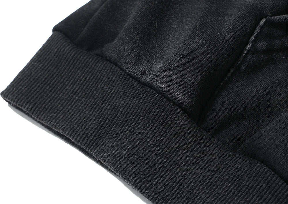 Men's Vintage Cotton Washed Hoodie The Cross of Jesus Print Hip Hop Hooded Sweatshirt