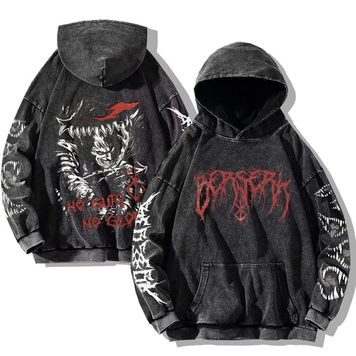 Gothic Vintage Washed Hoodies Men & Women Oversized Hoodie