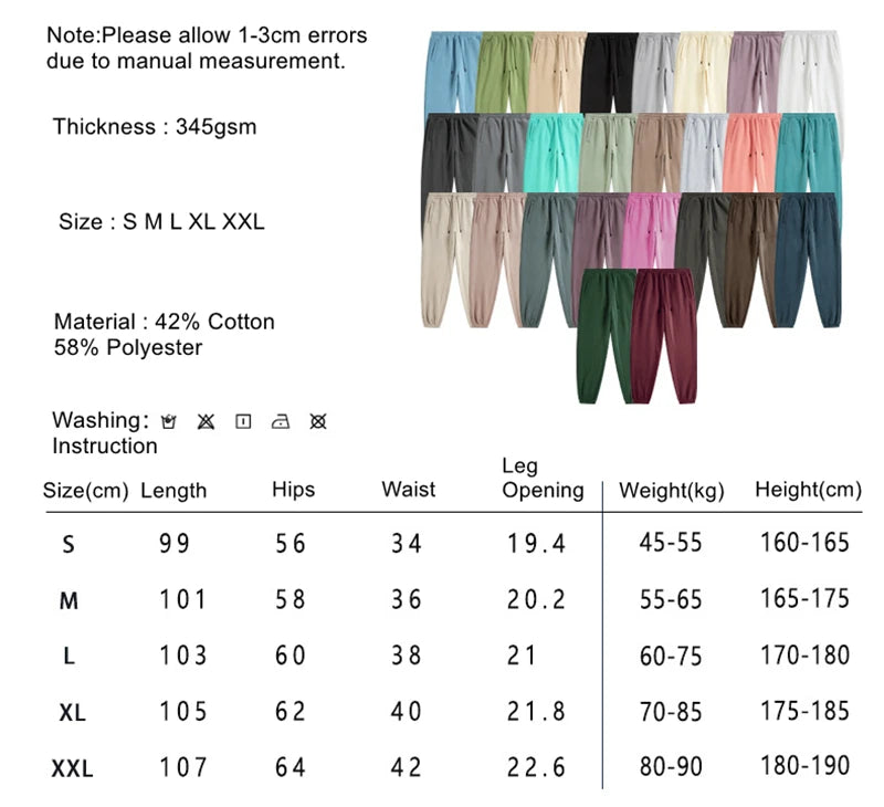 Sweatpants Solid Color Loose