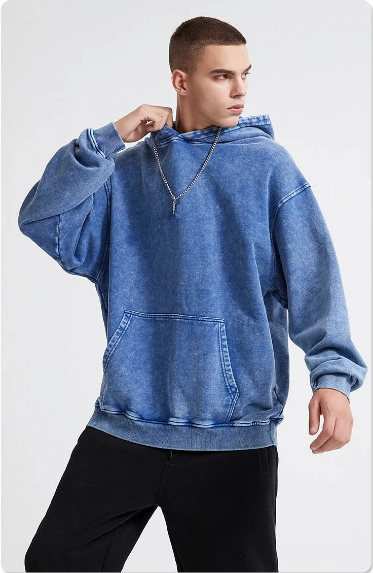 Vintage Washed Hoodies Men Women Cotton Retro Long Sleeve Harajuku Hip Hop Sweatshirts Fashion Loose Pullover Y2k Streetwear
