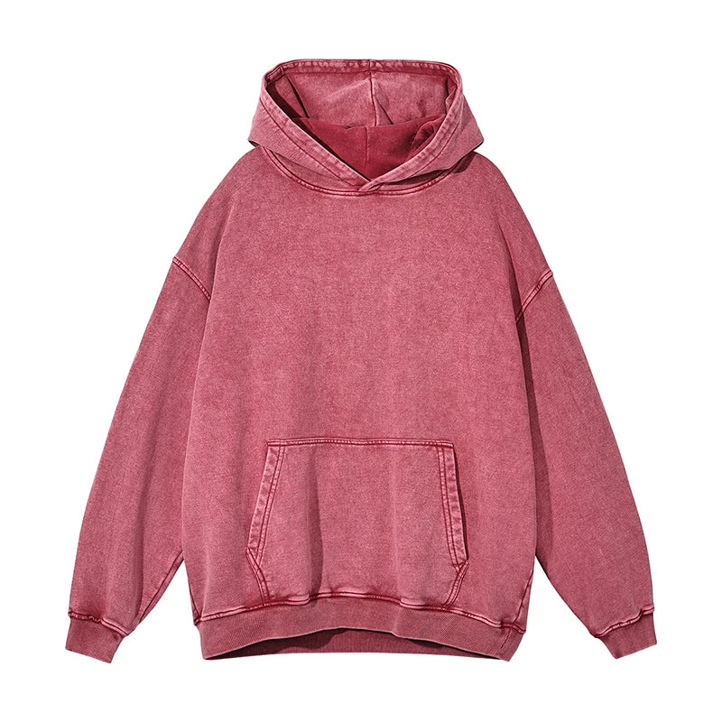 Kanye Vintage Distressed Solid Hooded Hoodie Oversize Washed Wax Dyeing Hoody Men & Women
