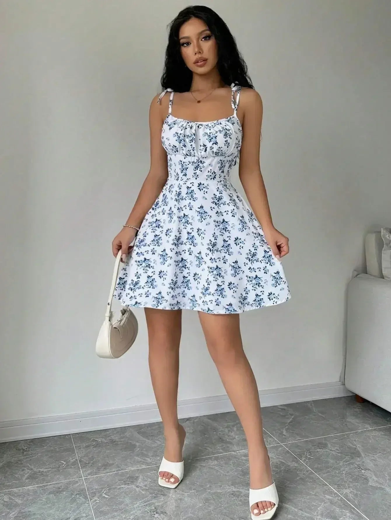 Women's Summer Floral Spaghetti Strap Beach Short Dress,Womens Dresses,Woman Clothing,Woman Clothes,Sundress,New In Dress 2025