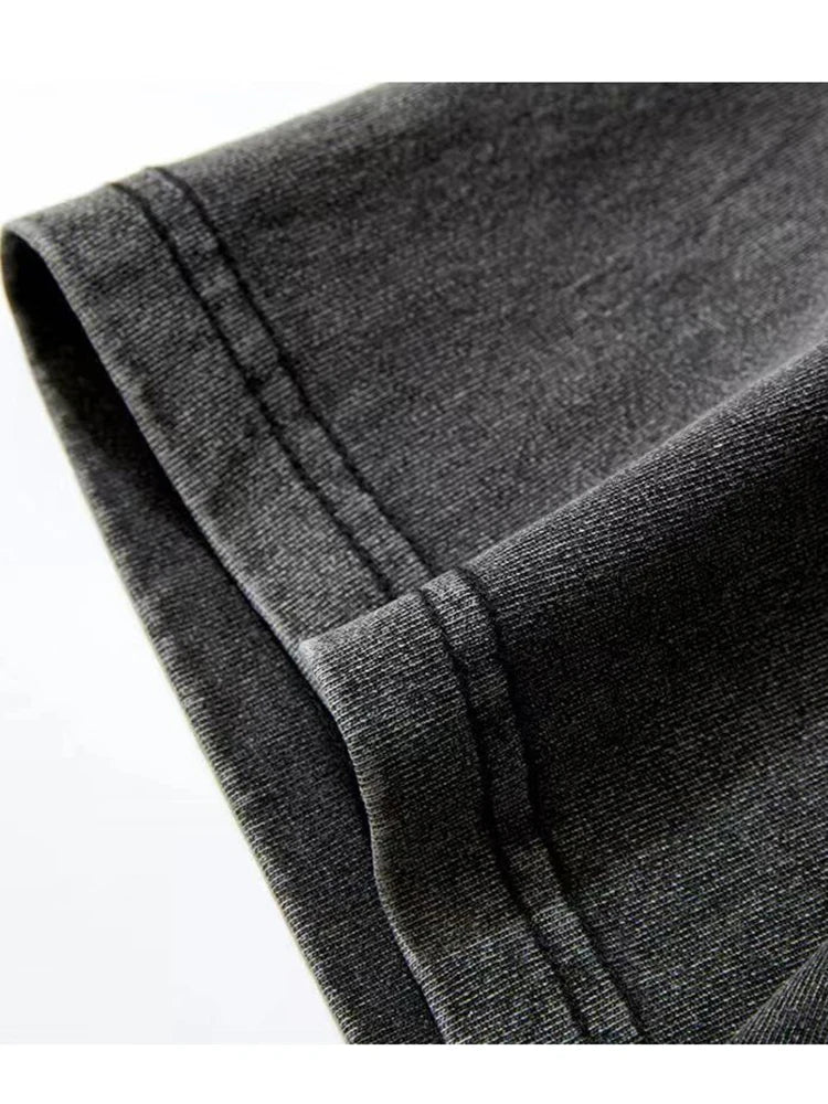 2025 Washed Vintage T-Shirts Street Hip Hop Retro Punk T Shirt women Harajuku Casual Cotton Short Sleeve Acid Wash TShirts top