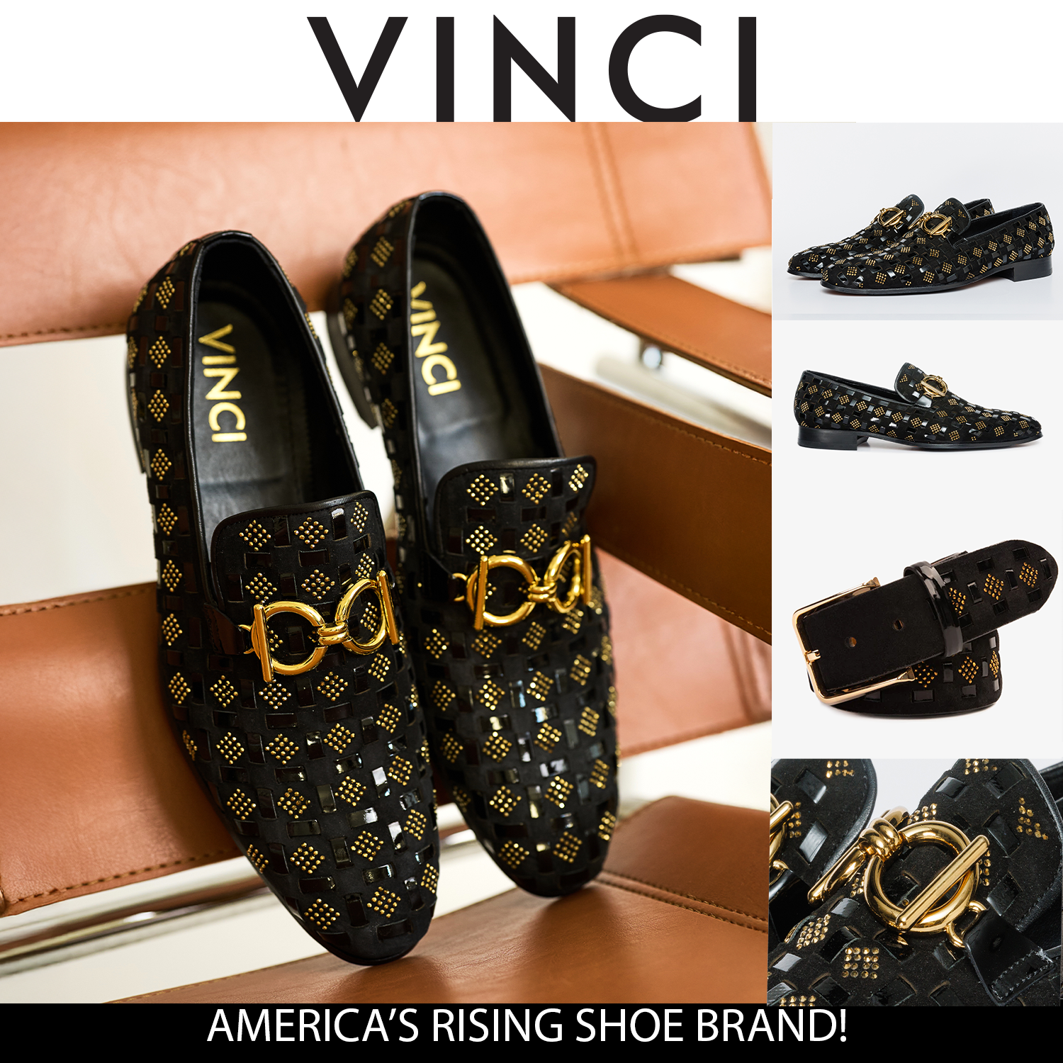 The Vicino Men Shoe Black Bit Dress Loafer