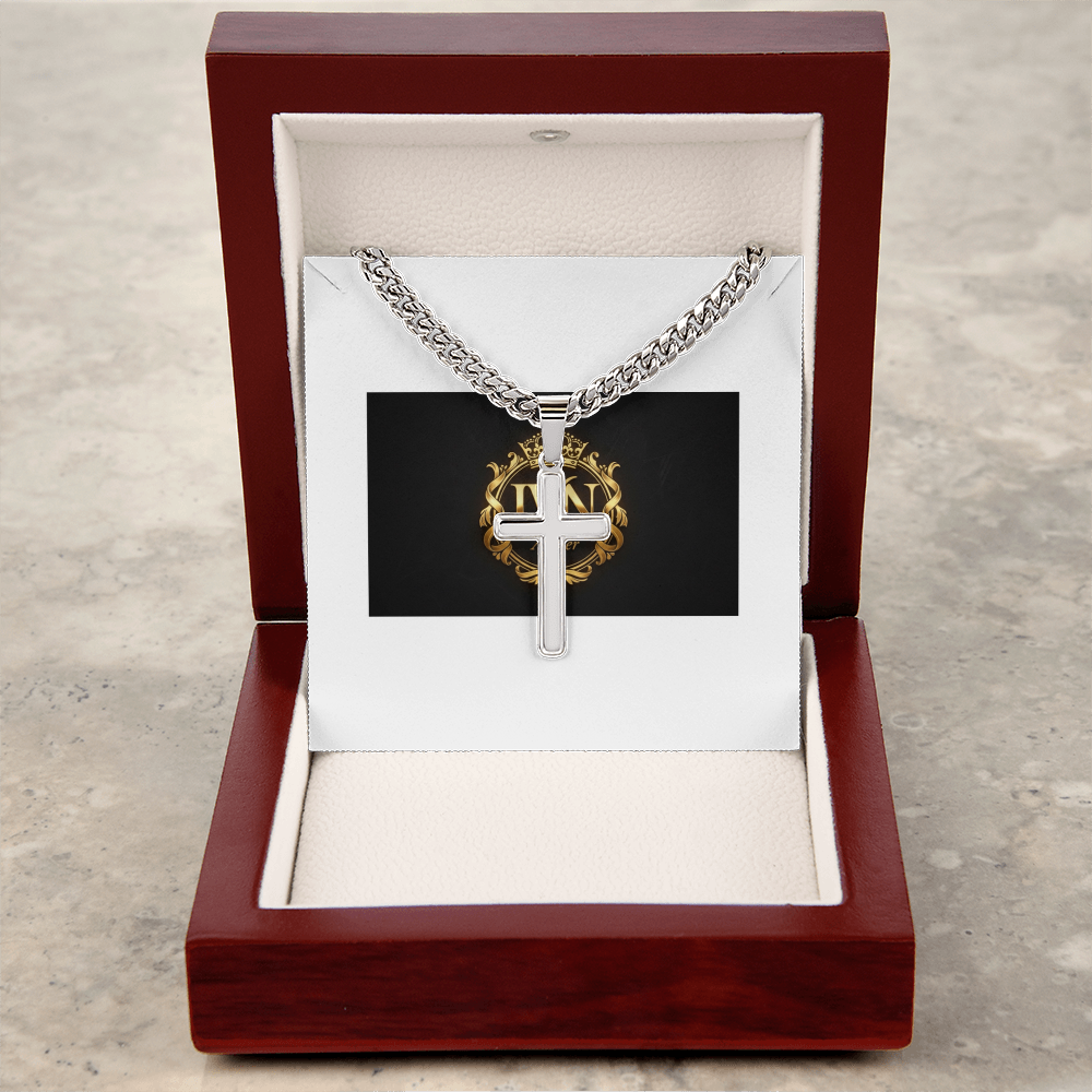 Personalized Cross with Cuban Link Chain