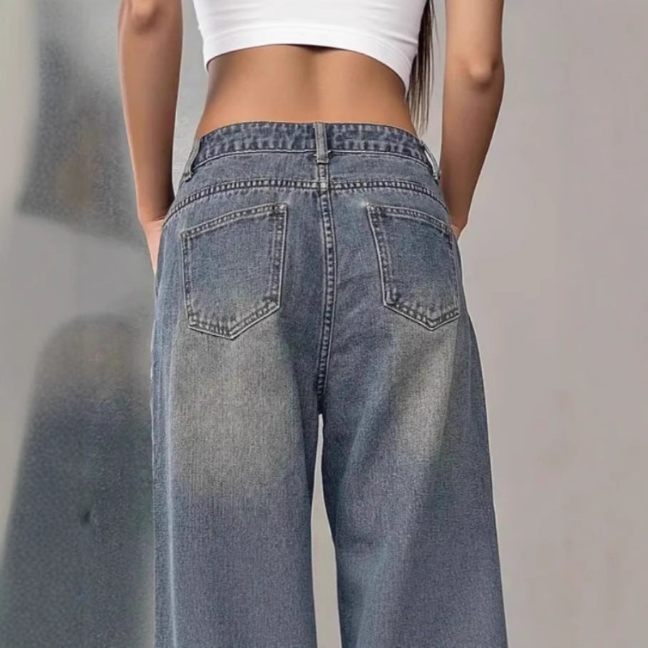 European And American Women's Washed Vintage Denim Pants