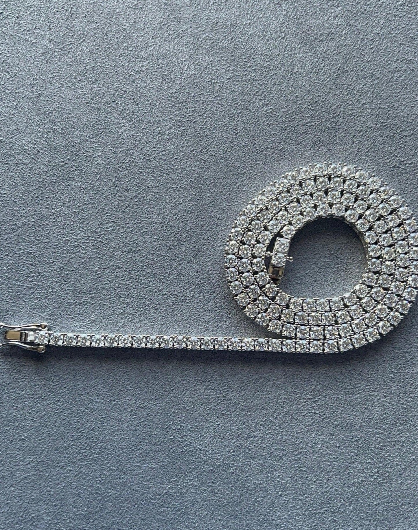 Collar de tenis con moissanita de 3 mm en plata maciza 925