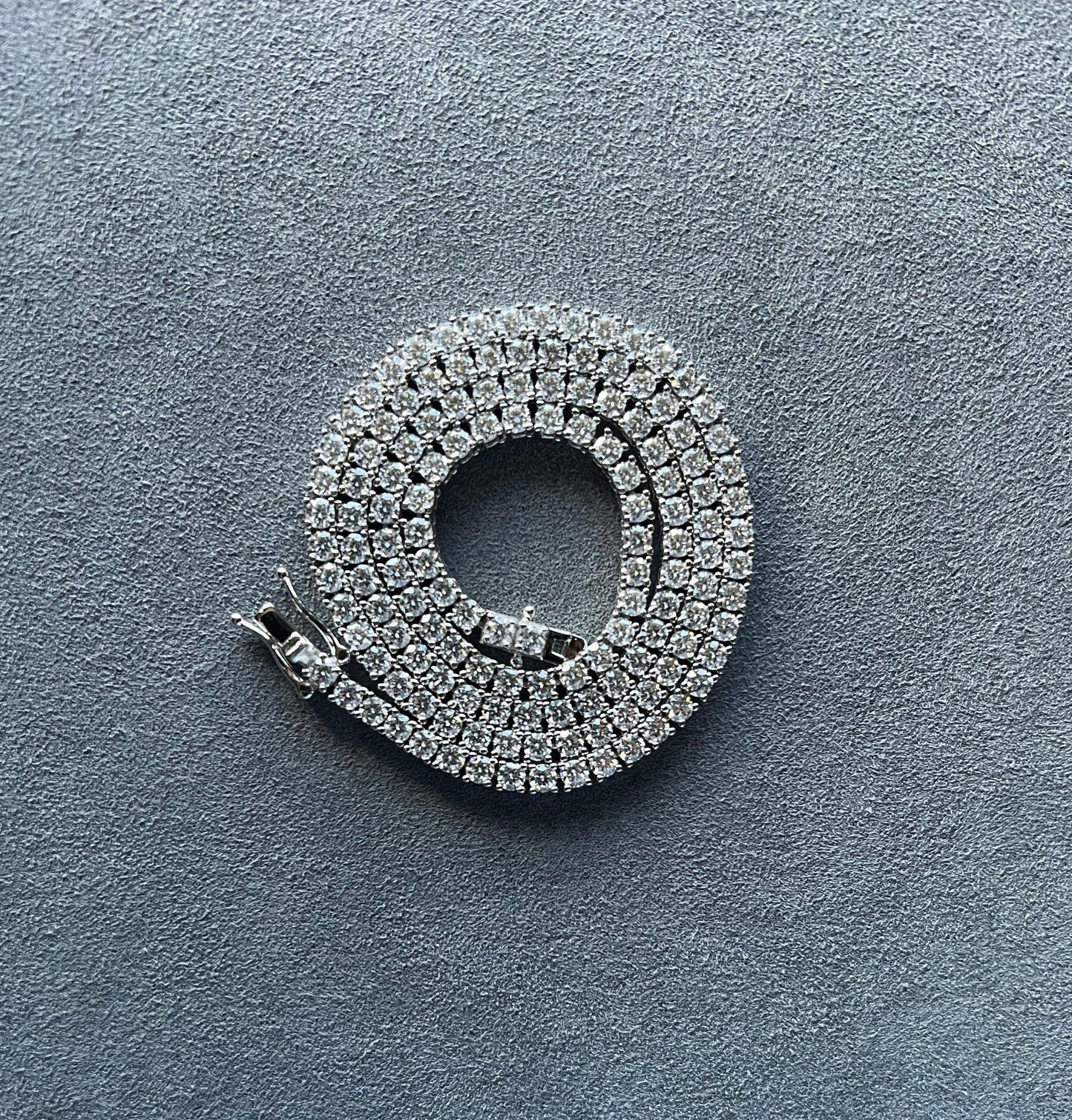 Collar de tenis con moissanita de 3 mm en plata maciza 925