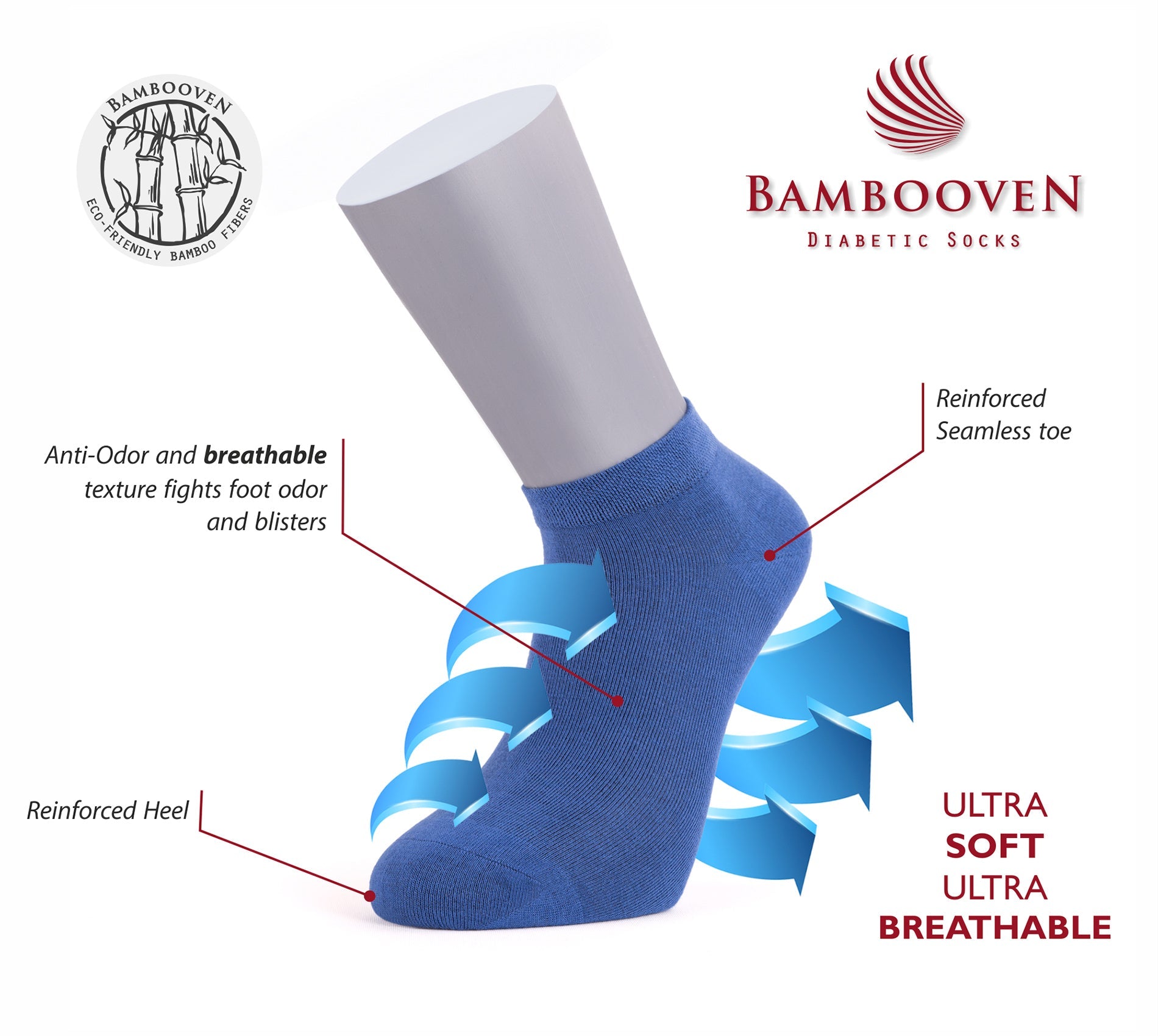 Bambooven Men’s Bamboo Lightweight Dress & Trouser Socks – (6 Pack) 634