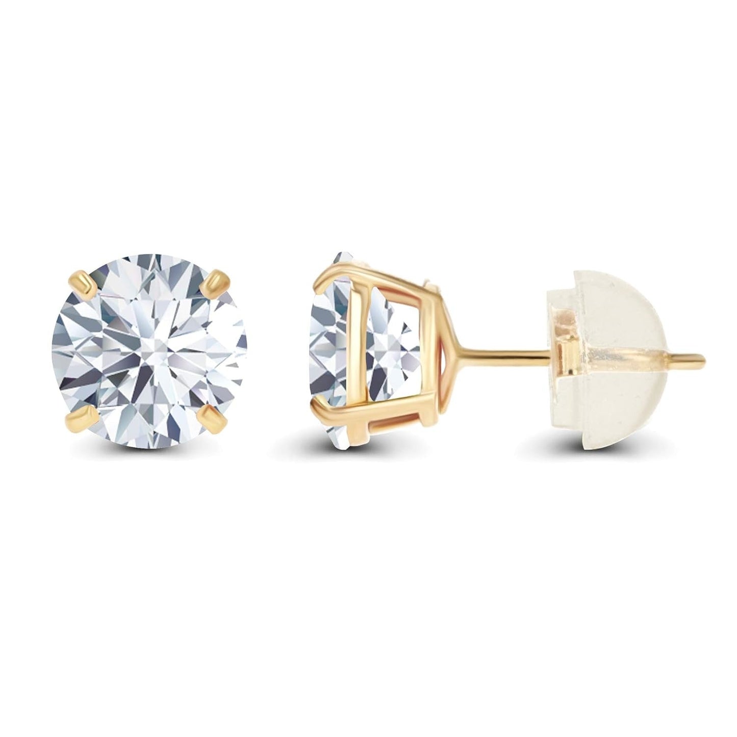 Pendientes de diamantes cultivados en laboratorio con certificación AGI de 1,50 quilates en oro blanco o amarillo de 14 quilates | Color FG | Claridad VS | Lujo ético
